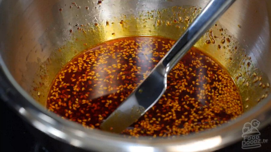 A bowl of Chinese Chili Oil 辣油