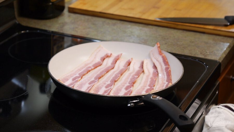 Bacon cooking in pan