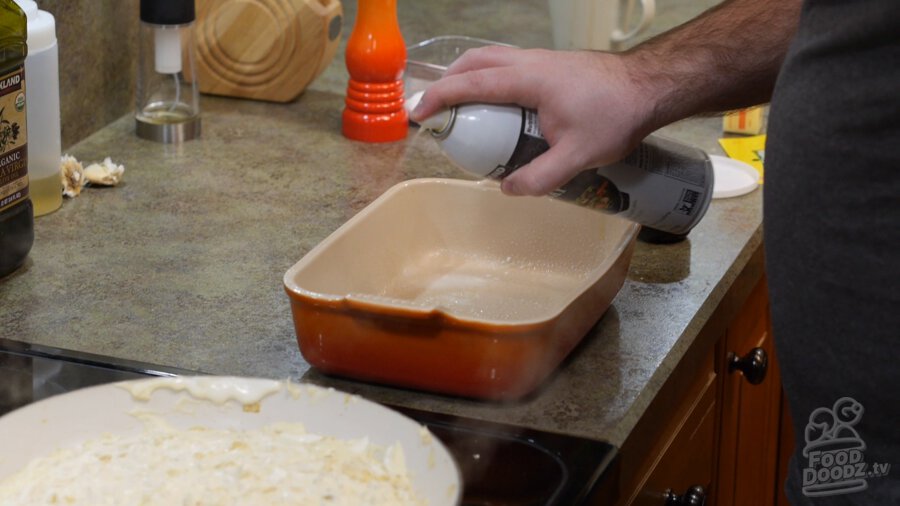 Baking Dish sprayed with cooking oil