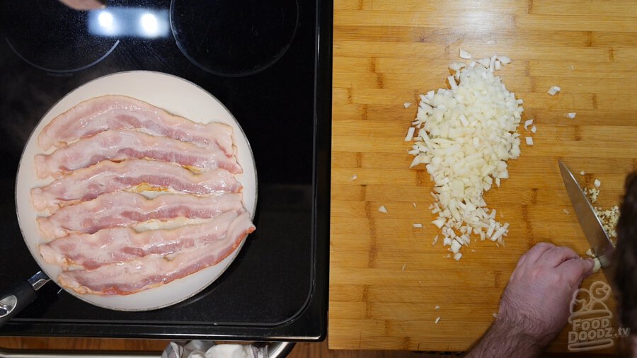 Garlic Cloves being minced