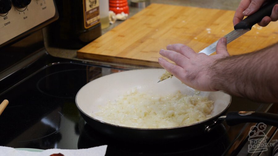 garlic added to the onions