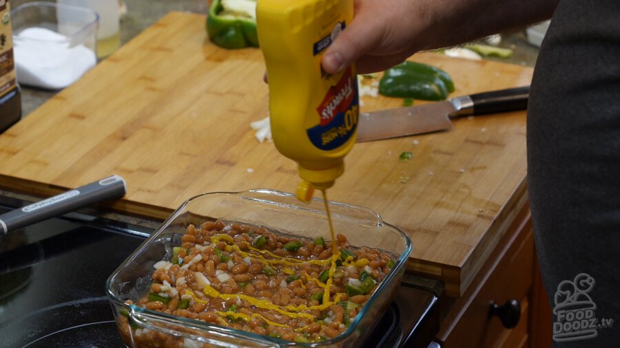 Mustard added to the baked beans