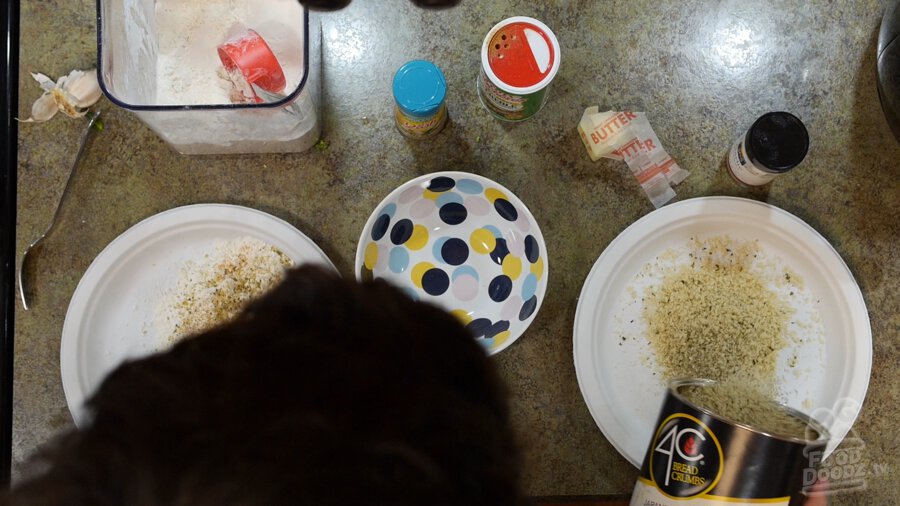 Panko added to another plate