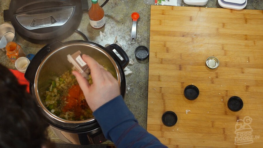 Paprika added to pot