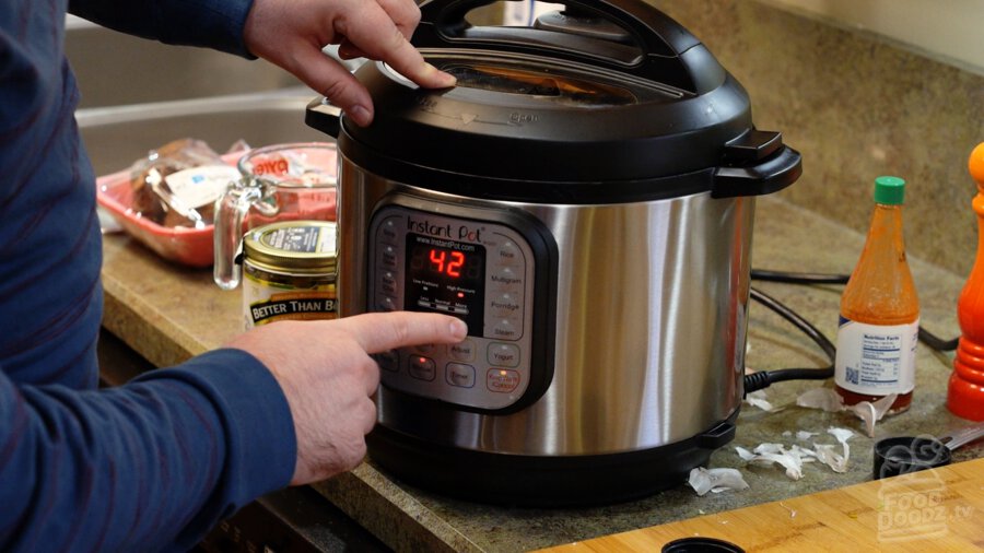 Setting instant pot timer for 42 minutes