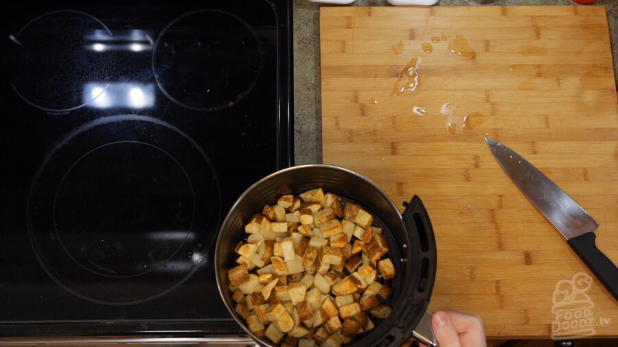 Potatoes afrer 12 minutes of cooking