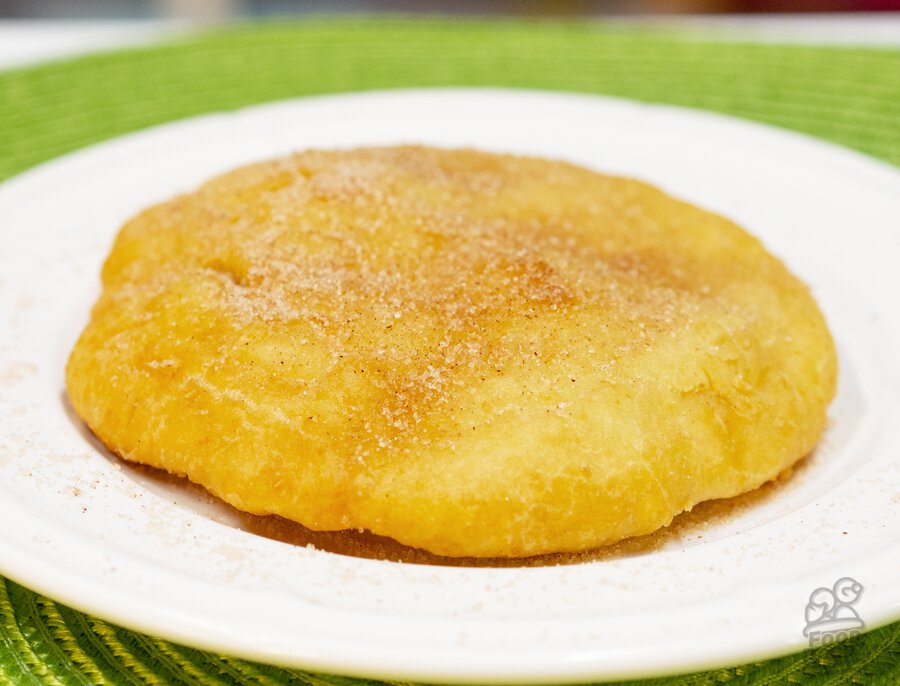 Indian (native american) fry bread topped with cinnamon and sugar!
