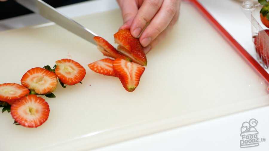 Slicing strawberries