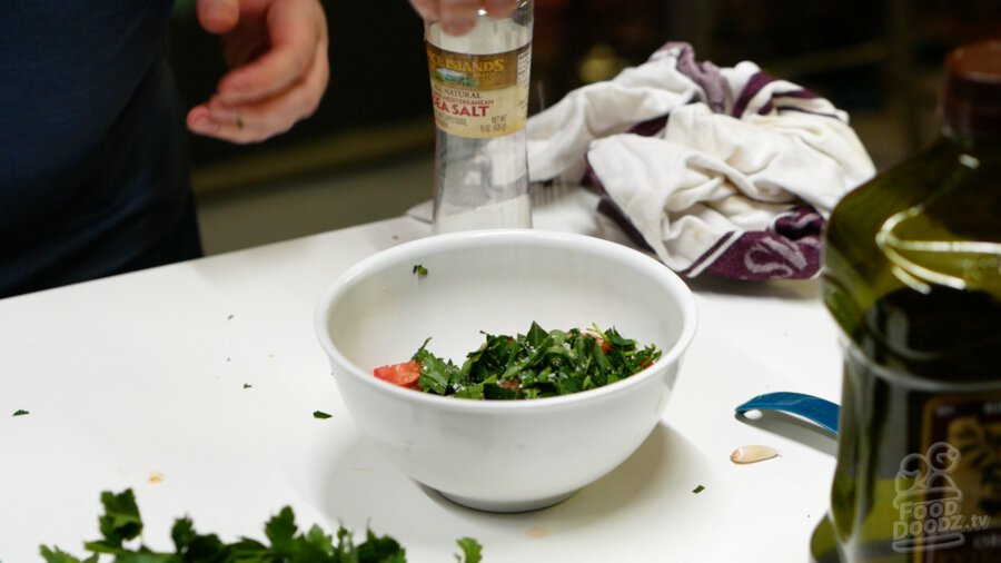 Adding salt to salad