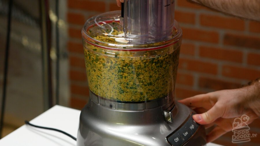 Pulsing falafel mixture