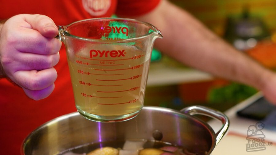 2 cups of the boiling liquid in a container