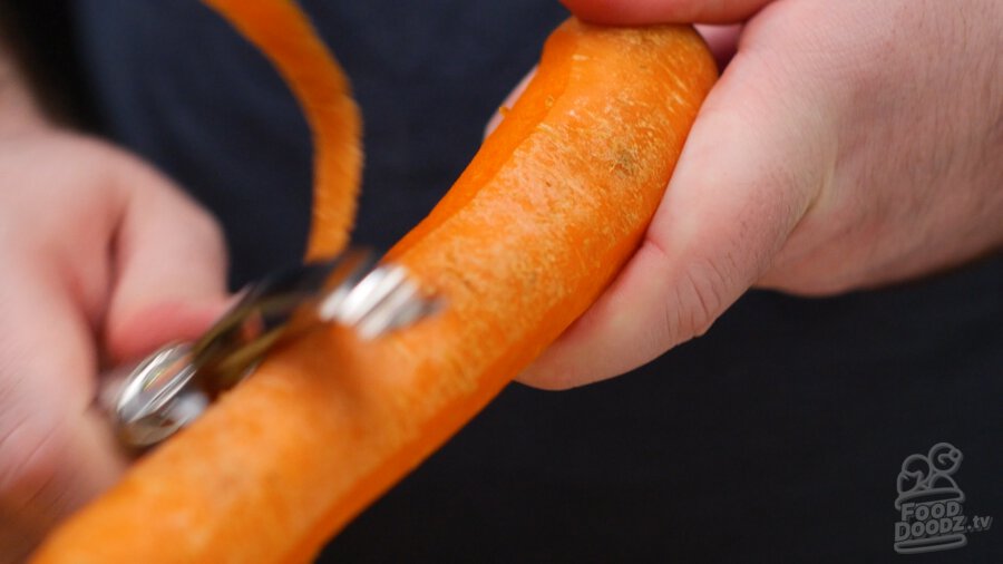 Peeling a carrot