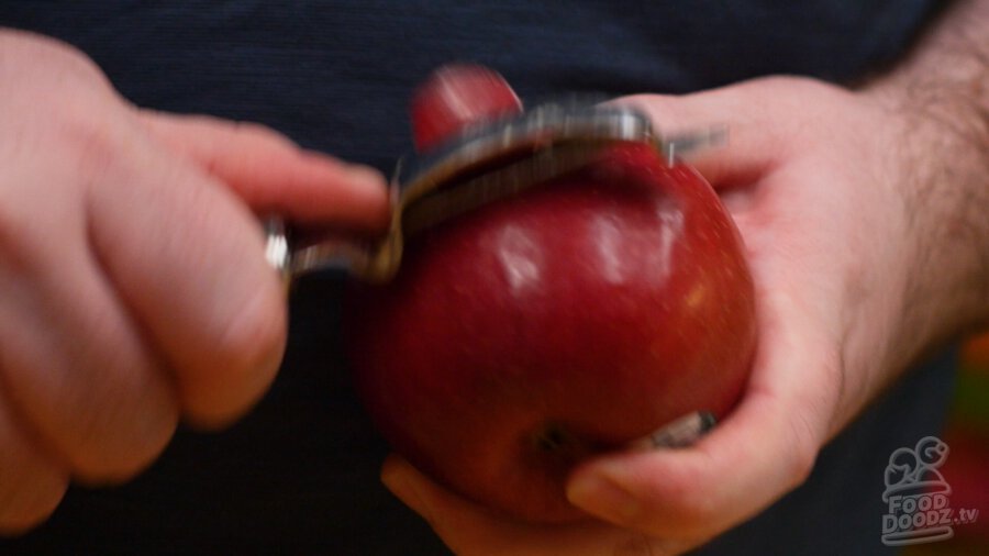 Peeling the apple