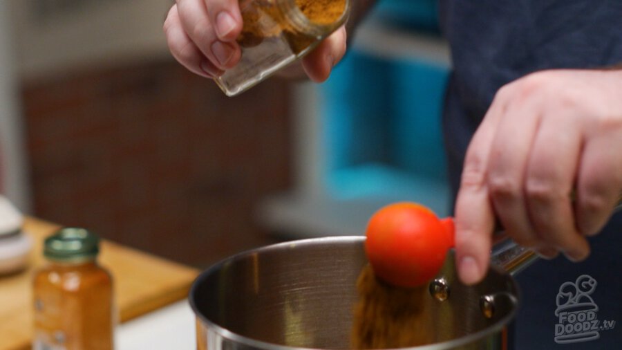 adding garam masala to roux