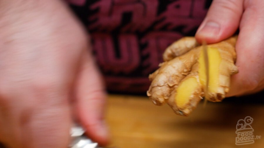 Peeling a potato