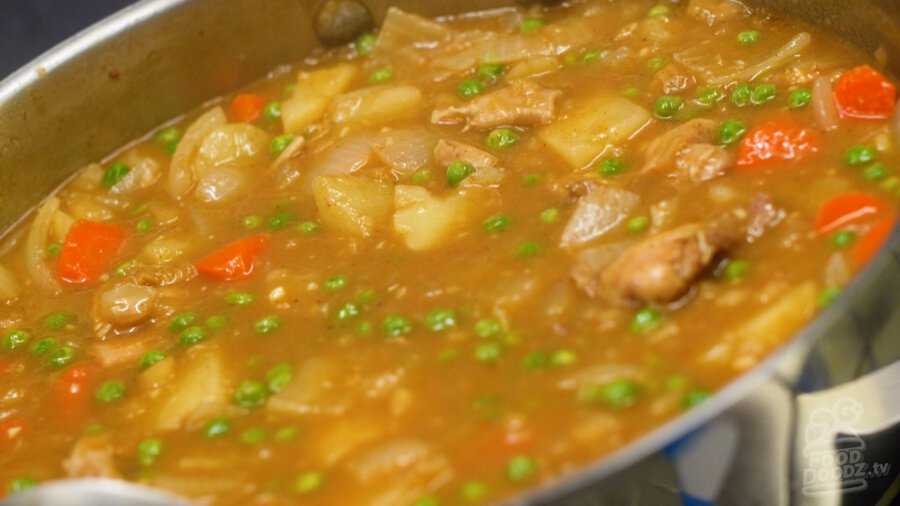 Our finished scratch-made Japanese chicken curry