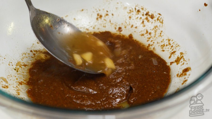 Mixing some of the cooking liquid into our scratchmade curry roux