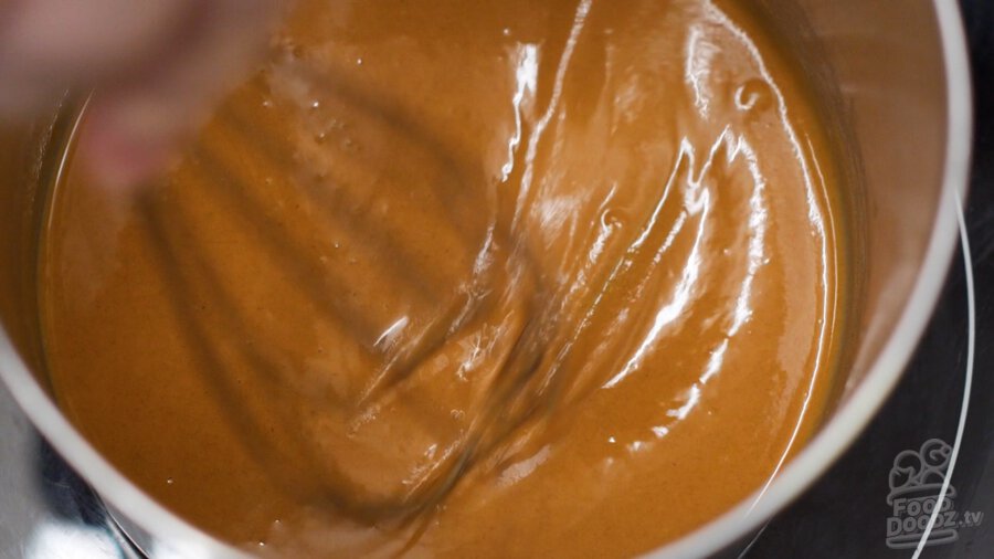 whisking roux, this is the peanut butter color stage