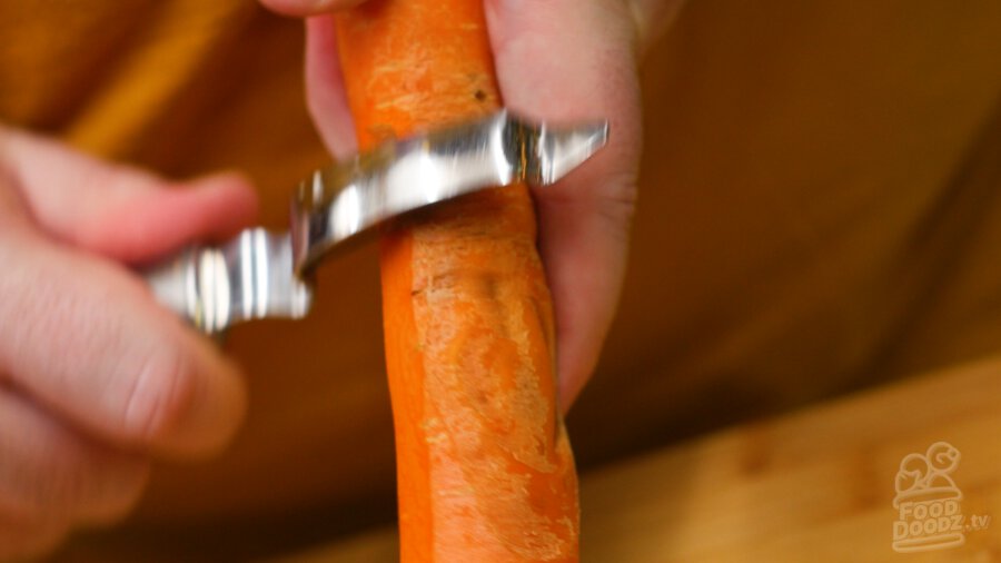 peeling carrots