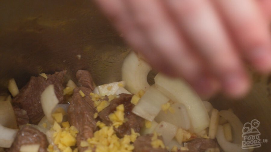 adding ginger to pressure cooker