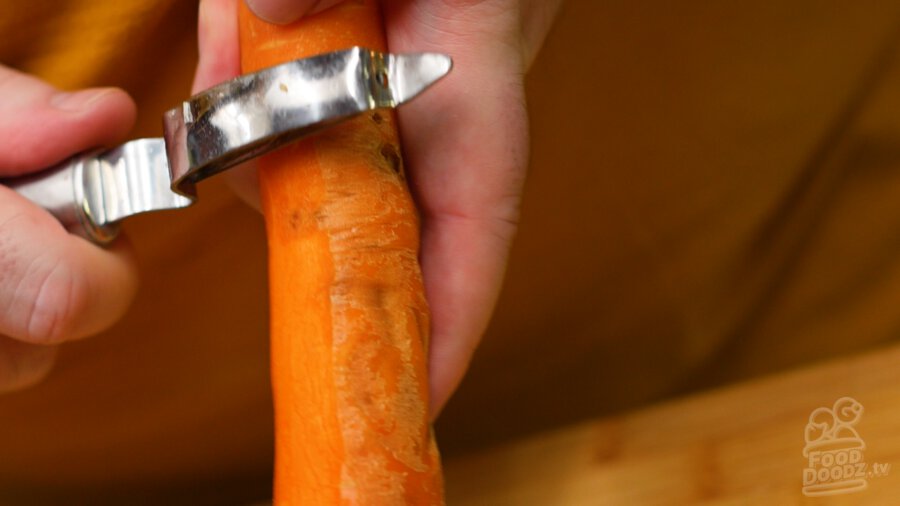 peeling carrots