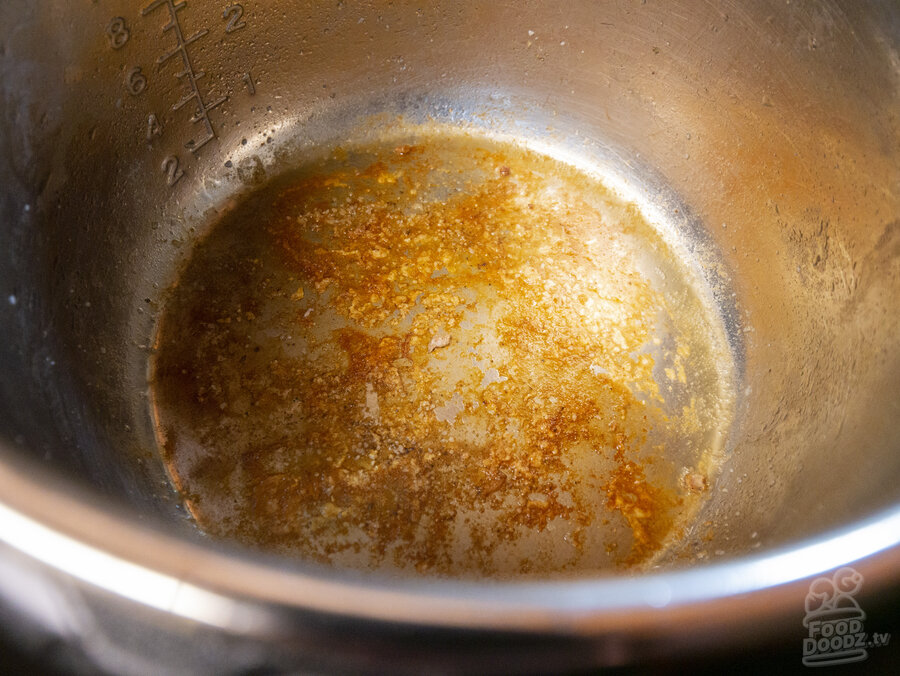 Browned bits at the bottom of a instant pot